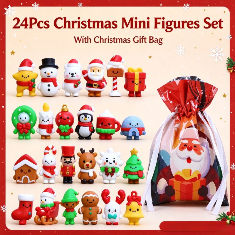 Kids Toys Xmas - Набор мини-фигурок на Рождество в сюрприз-пакетах,