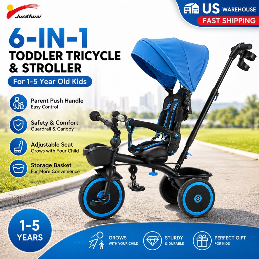 Kids Toys 3 Year Old - Трехколесный велосипед-коляска для детей 1-5 лет,